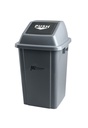 M2 Professional Square Waste Bin with Lid, Grey, 60 L