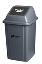 M2 Professional Square Waste Bin with Lid, Grey, 100 L