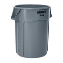 Rubbermaid Commercial Brute Vented Round Container, 44 US Gal, Grey