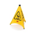 Rubbermaid Commercial Pop-Up Safety Cone with Multilingual Wet Floor Message and Pictogram, 20 in, Yellow