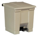 Rubbermaid Commercial Step-On Waste Container, 8 US Gal, Beige