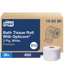 Tork Opticore Premium Bath Tissue, 2-Ply, 800 Sheets, White, Case of 36