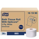 Tork Opticore Universal Bath Tissue, 2-Ply, 865 Sheets, White, Case of 36