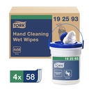 Tork Hand Cleaning Wet Wipe Bucket, 1-Ply, White, 58 Wipes, Case of 4 Buckets