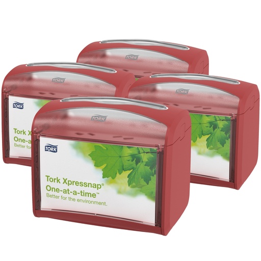 Tork Distributeur de serviettes de table sur table Xpressnap, rouge