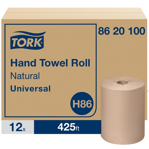 Tork Rouleau d'essuie-mains, 1 pli, brun, 425 pi, caisse de 12