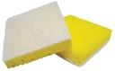 Advantage Maintenance Scrub Sponge, White/Yellow, 3.5 x 3.5 in