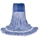 Synthetic Wet Mop, Blue, Wide Band, Looped Tailband End, Large
