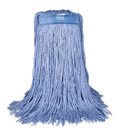Vadrouille humide synthétique, bleue, bande étroite, bouts coupés, 16 oz