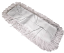 Vadrouille sèche synthétique, blanche, traitée, à attaches, bouts coupés, 18 po