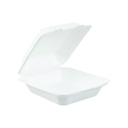 Duracore Dura-Pak Bagasse Hinged Food Container, 1 Compartment, 9 x 9 in, Case of 200