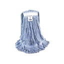Globe Commercial Wax-Pro CandyStripe Finish Mop, Looped End, Narrow Band, Large