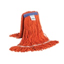 Globe Commercial Syn-Pro Synthetic Wet Mop, Looped End, Narrow Band, Orange, 16 oz