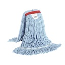 Globe Commercial Syn-Pro Synthetic Wet Mop, Looped End, Narrow Band, Blue, 20 oz