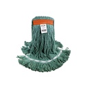 Globe Commercial Syn-Pro Synthetic Wet Mop, Looped End, Narrow Band, Green, 20 oz