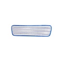 Globe Commercial Microfiber Flat Finish Mop Pad, Blue and White, 18"