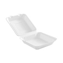 Globe Commercial Compostable Bagasse Hinged Container, 8 x 8 x 3 in, Case of 200