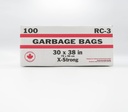 Garbage Bags, 30 x 38 in, Extra Heavy-Duty, Black, Case of 100