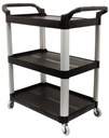 Johnny Vac Utility Service Cart, 3 Shelves, Black
