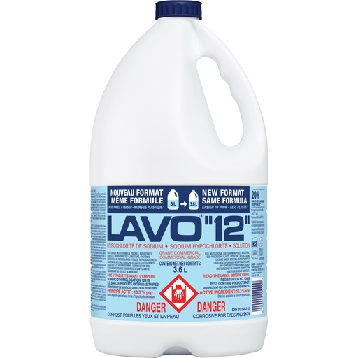 Lavo 12 Concentrated Bleach, 12%, 3.6 L
