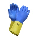 Ronco NeoLex Reusable Neoprene and Latex Gloves, Yellow and Blue, Large, 1 Pair