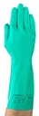 Ansell Sol-Vex 37-175 Flock-Lined Nitrile Gloves, 15 mil, Diamond Grip, Green, Size 8
