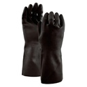 Trilux Acid-Resistant Latex Gloves, 28 mil, Black, Medium, 1 Pair