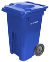 USD Global Mastercart Wheeled Plastic Waste Bin, Euro Lift Bar, 240 L, Blue